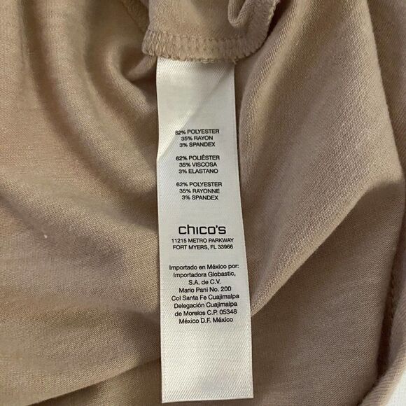 Chico’s Women’s Size 3/XL Brown Tan Pullover Top Long Sleeves Knit - Picture 9 of 10